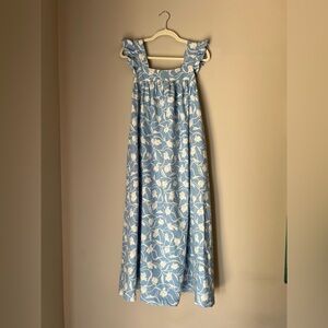 A New Day Light Blue and White Patterned Dress